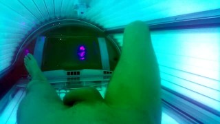 Justa9er Playing Around In Tanning Bed with My Big White Cock