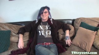 TS Casting Couch Alt Casting Tranny Playing With Her Asshole