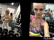 Preview 1 of Fit Teen Alex Grey Fucked Hard In Yoga Pants - Gym Selfie S1:E2
