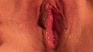 Playing with my pussy getting it wet and creamy for that big cock.