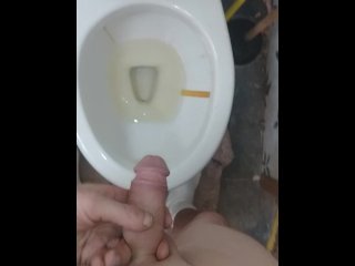 pissing, exclusive, solo male, huge dick