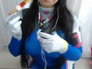 Preview 4 of ASMR COSPLAY D.VA Push Pop Candy Mouth Sounds Masterbating so hot!!!