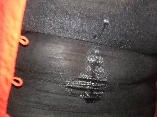 Oiled crossdresser spit nasty