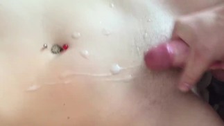 Big Dick Blows Cumshot on Blonde Pussy