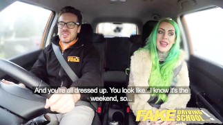 Fake Driving School Wild fuck ride for tattooed busty big ass beauty