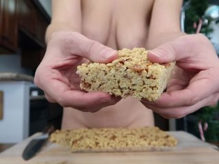 cooking, in the kitchen, nude, food