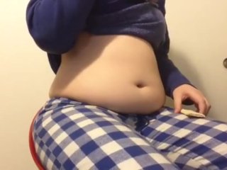 Chubby Girl Stuffs Belly withJunk Food