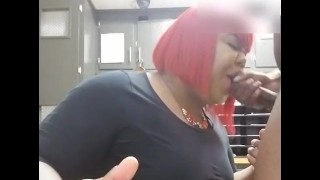 Bbw ts monae getting fucked behind the counter by front desk hotel clerk2