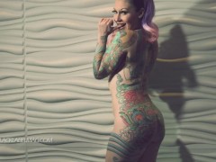 Tattooed Beauty Strips Naked