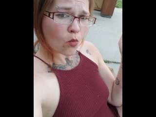 outside, smoking, milf, tattoo