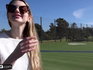 Nadya Nabakova puts her pussy on display at the golf course