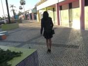 Preview 1 of Brunette Cindy masturbates in the public street