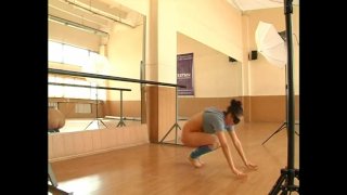 Sexy girl gymnast in mask