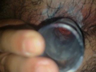 Using my Transparent Toy for an inside View of my Juicy Red Hole
