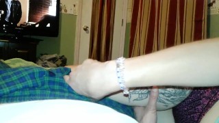 Girl Fingers Herself And Gives A Handjob