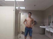 Preview 2 of Asian Twink Strips Naked in Public Bathroom