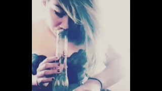 Taking A Rip On A Lingerie Bong