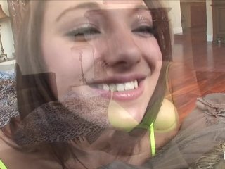 Horny white teen gets black dick in her mouth and pussy