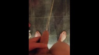 Pissing in the shower. LOTS of pee