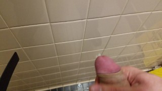 Young Stud Cums All Over Public Restroom