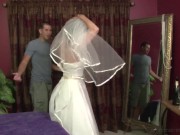 Preview 5 of Stepmother Jodi West Fucks son in her wedding dress