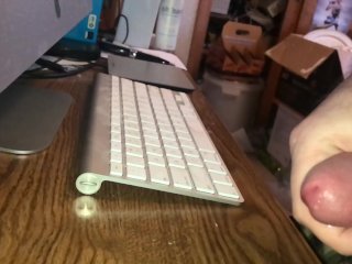 slow motion jerk off cum shot on desk