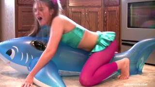 Grinds Inflatable Whale To Orgasm By A Horny Pigtailed Slut