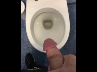 Cumming in Public Bathroom
