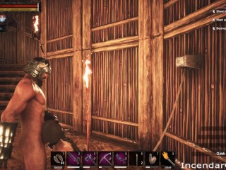 Incendar Facefucks Amarrado Slave Cums Duro. Video Game Sex Conan Sexiles ERP