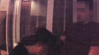 Balcony Blowjob - After party blowjob cum in mouth (night quality sorry)