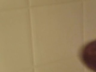 Black Male teen masturbating in shower