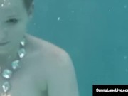 Preview 3 of Underwater Naked Siren Sunny Lane Sucks Dick Below The Tide!