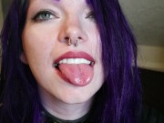 Preview 1 of Goth girl spit tongue fetish