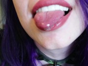 Preview 6 of Goth girl spit tongue fetish