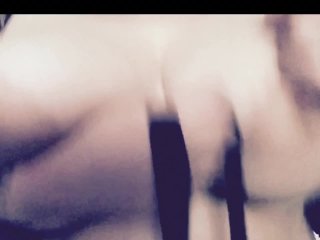 Curvy blonde plays in black lingerie