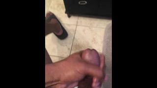 Jagging dick on toilet