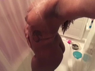 Black Chick in Shower