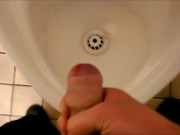 Preview 6 of Almost Caught Cumming In Public Toilet Urinal - SlugsOfCumGuy