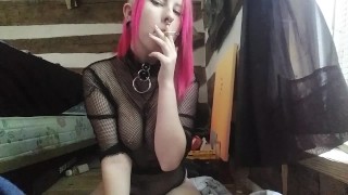 Pixie Darling - Smoking in Fishnets