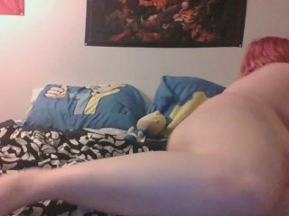 Geeky Girl plays with herself after_long day