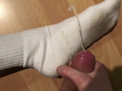 Cum on dirty white socks