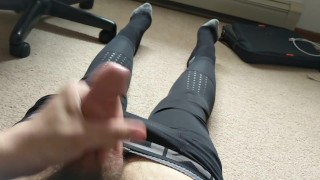 In Compression Pants Jerking Off