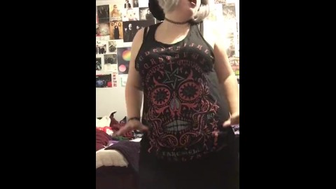 Thick Goth Girlfriend Strip Tease