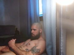 Stroking my big white cock