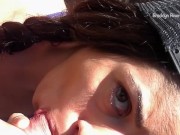 Preview 2 of Outdoor blowjob  facial w cum thirsty model - Brooklyn Rivers