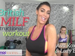 Video Fitness Rooms Big tits British MILF gives petite girl instructional workout