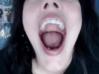 cum in mouth, solo female, throat fuck me, webcam
