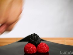 CFNM Handjob + cum on candy berries! (Cum on food 3)