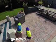 Preview 1 of POVD Soaking wet water fight outdoor POUNDING