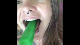 Sucking on popsicle